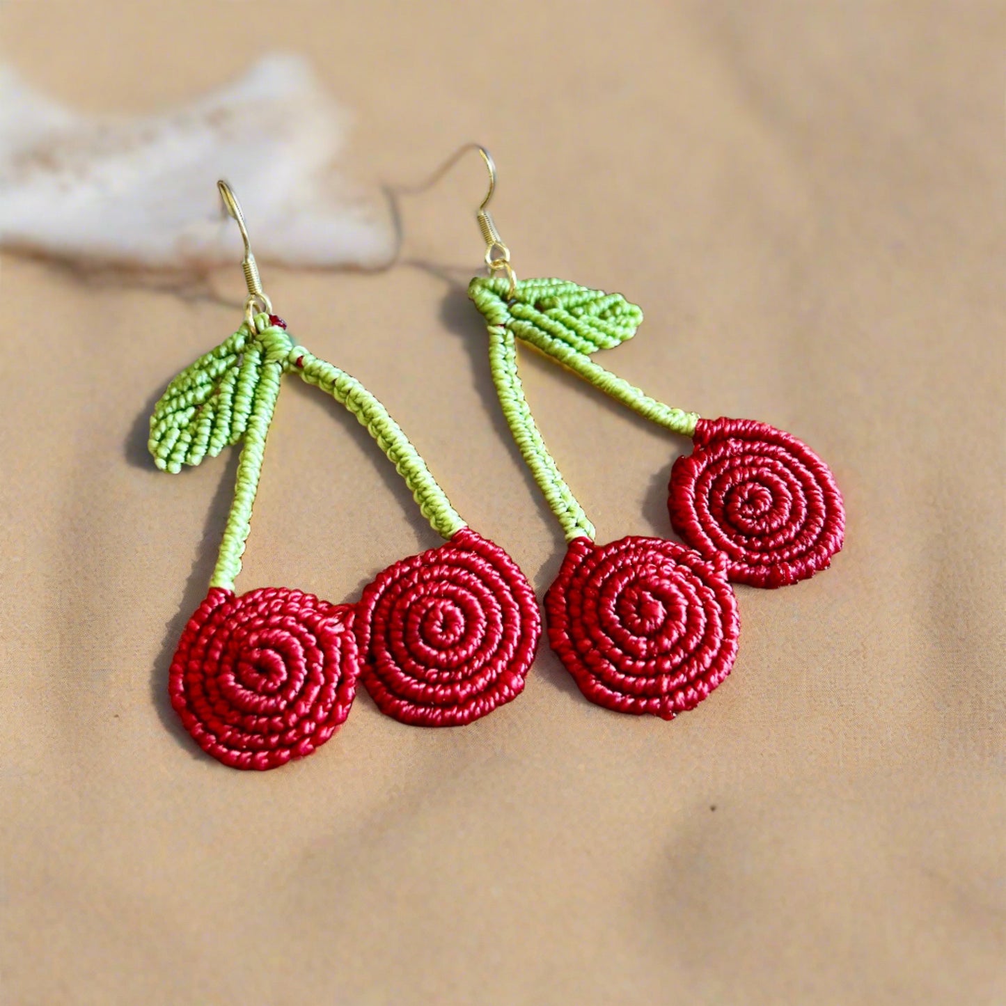 Macramé Cherries Earrings