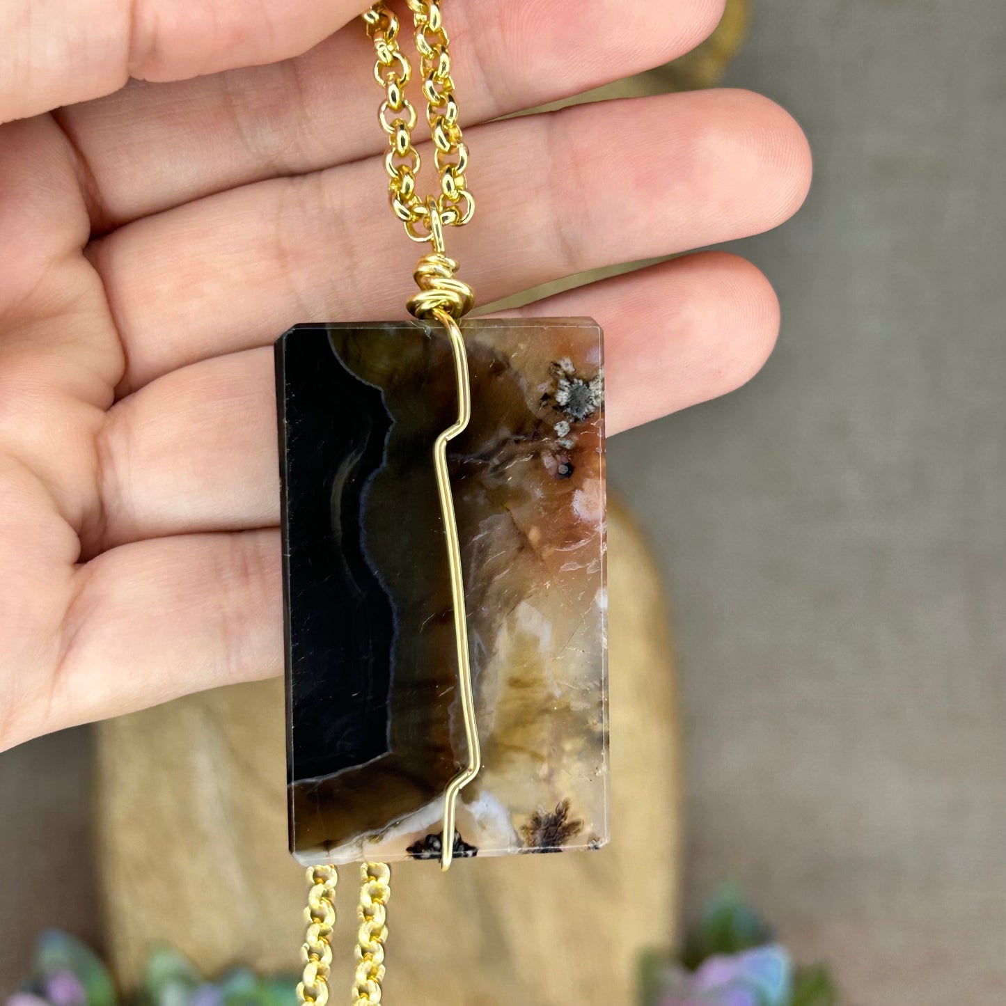 Flower Agate Necklace