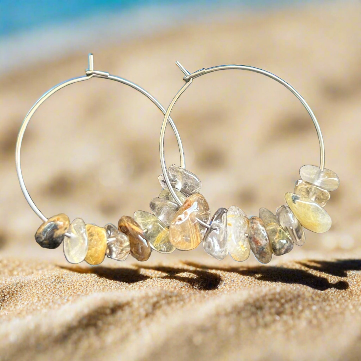 Golden Rutilated Quartz Earrings