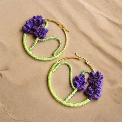 Macramé Lavender Earrings