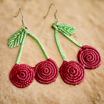 Macramé Cherries Earrings