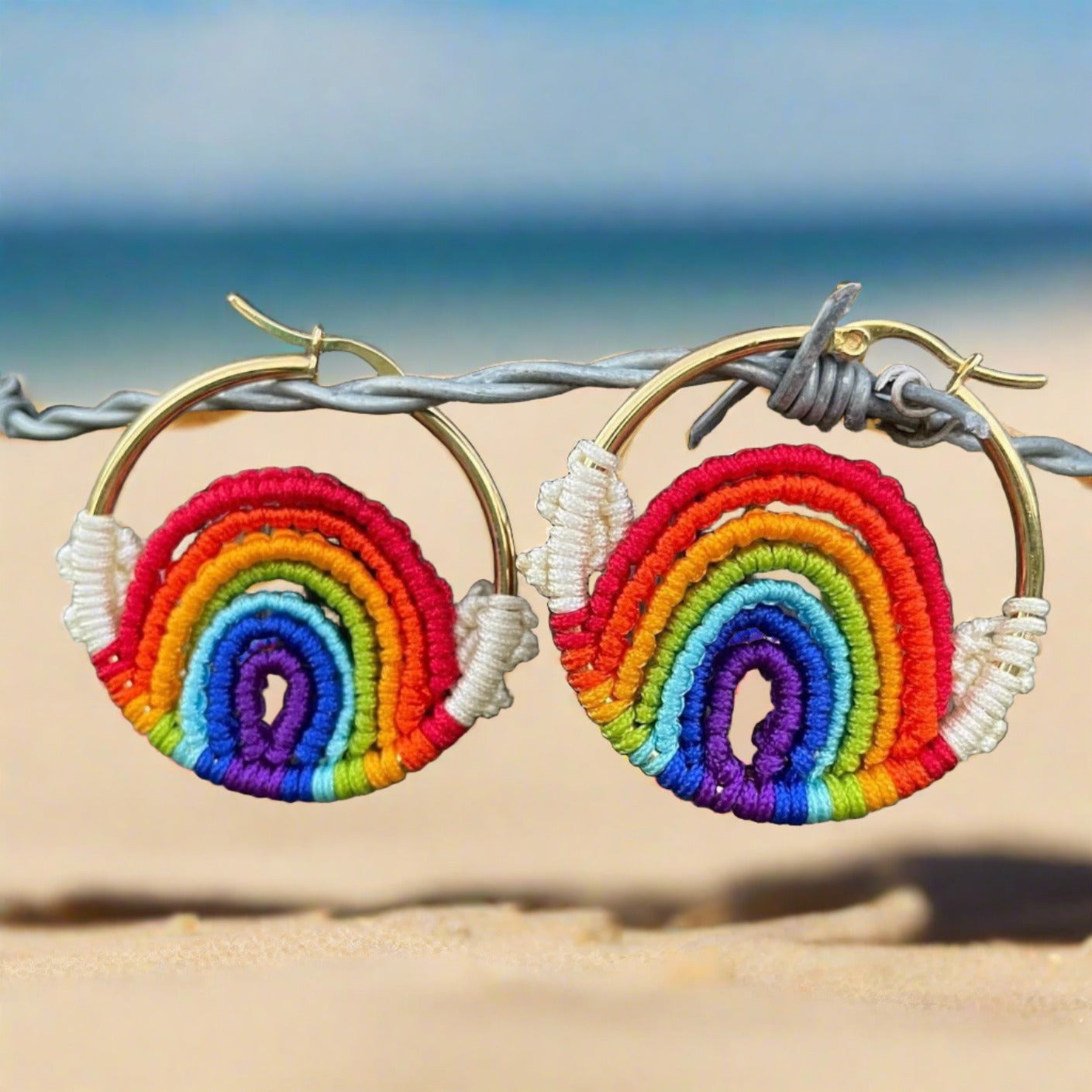 Macramé Rainbow Earrings