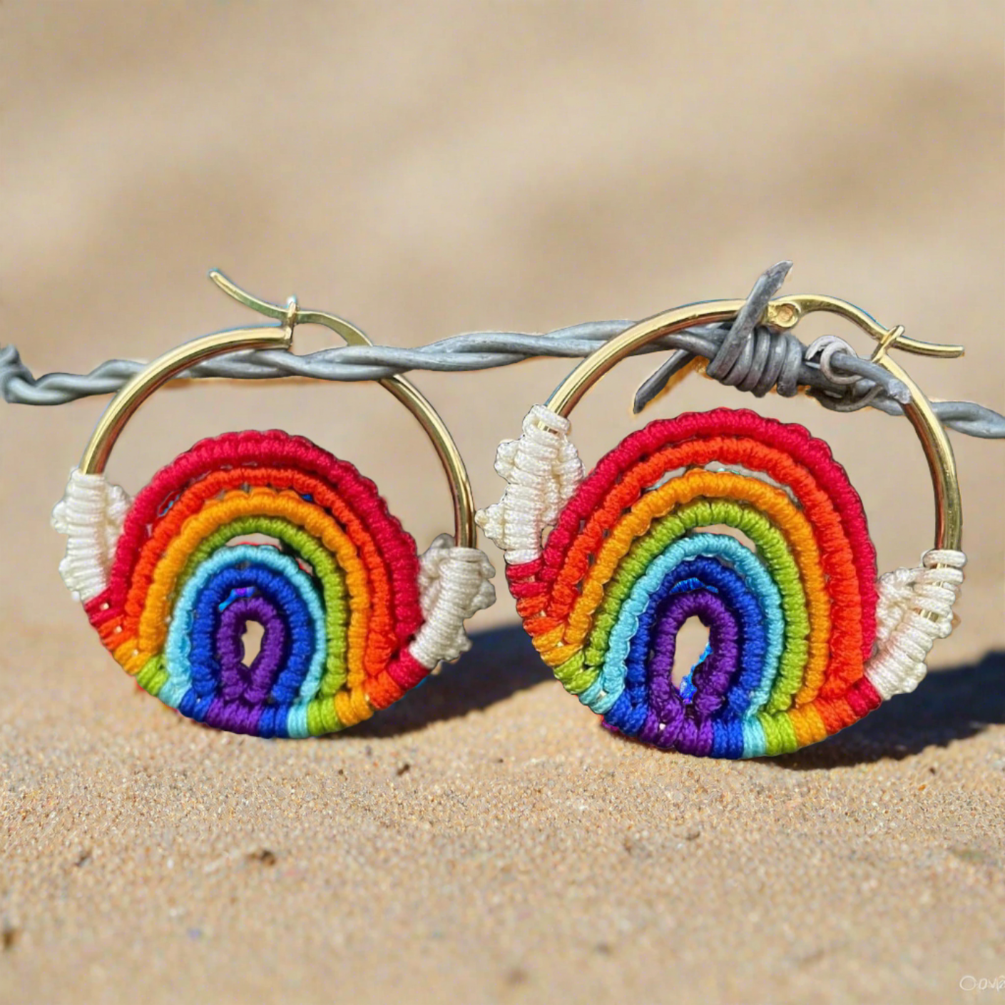 Macramé Rainbow Earrings