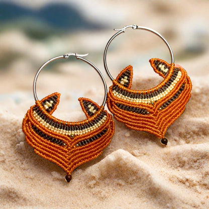 Macramé Fox Earrings