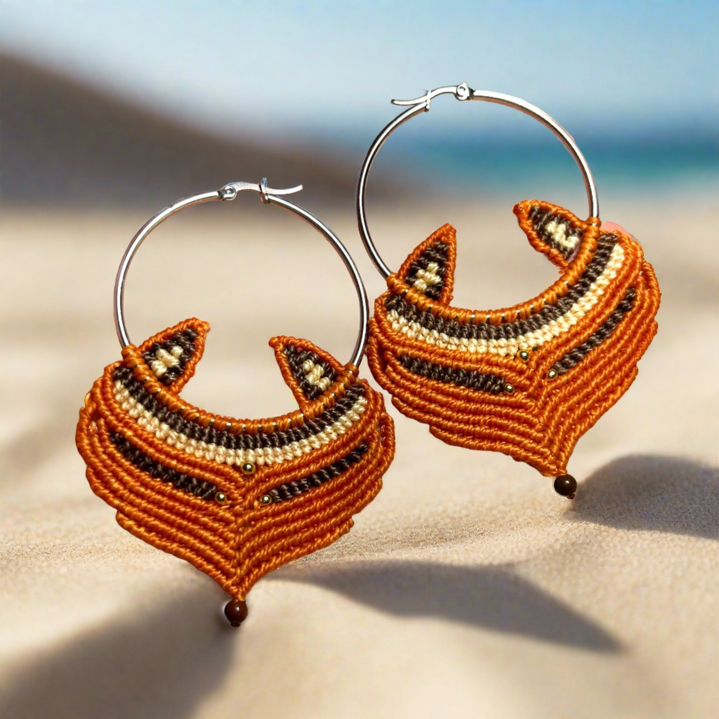 Macramé Fox Earrings