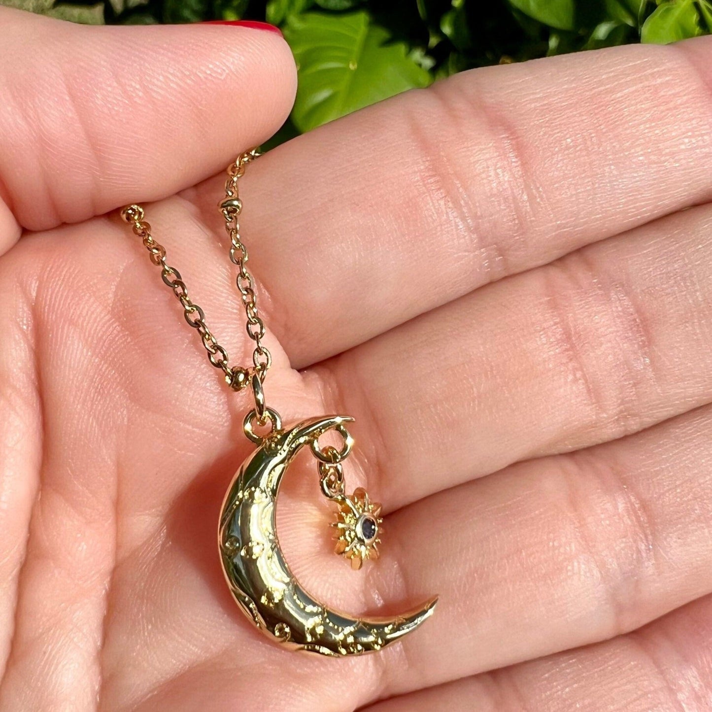 Moon and Star Necklace