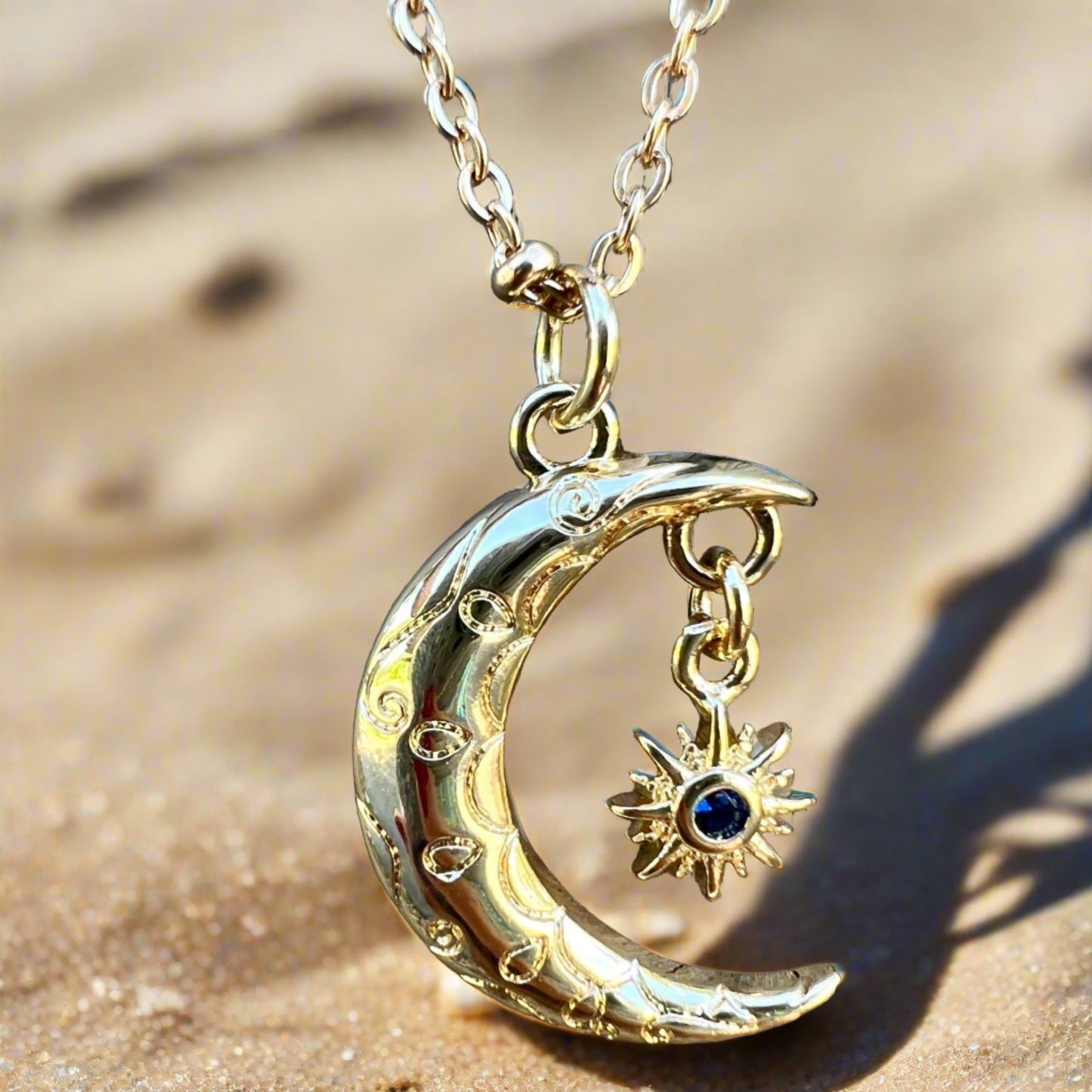 Moon and Star Necklace