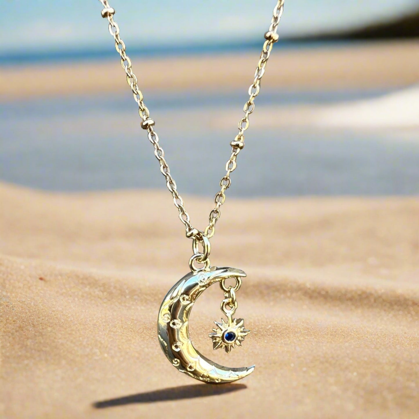 Moon and Star Necklace