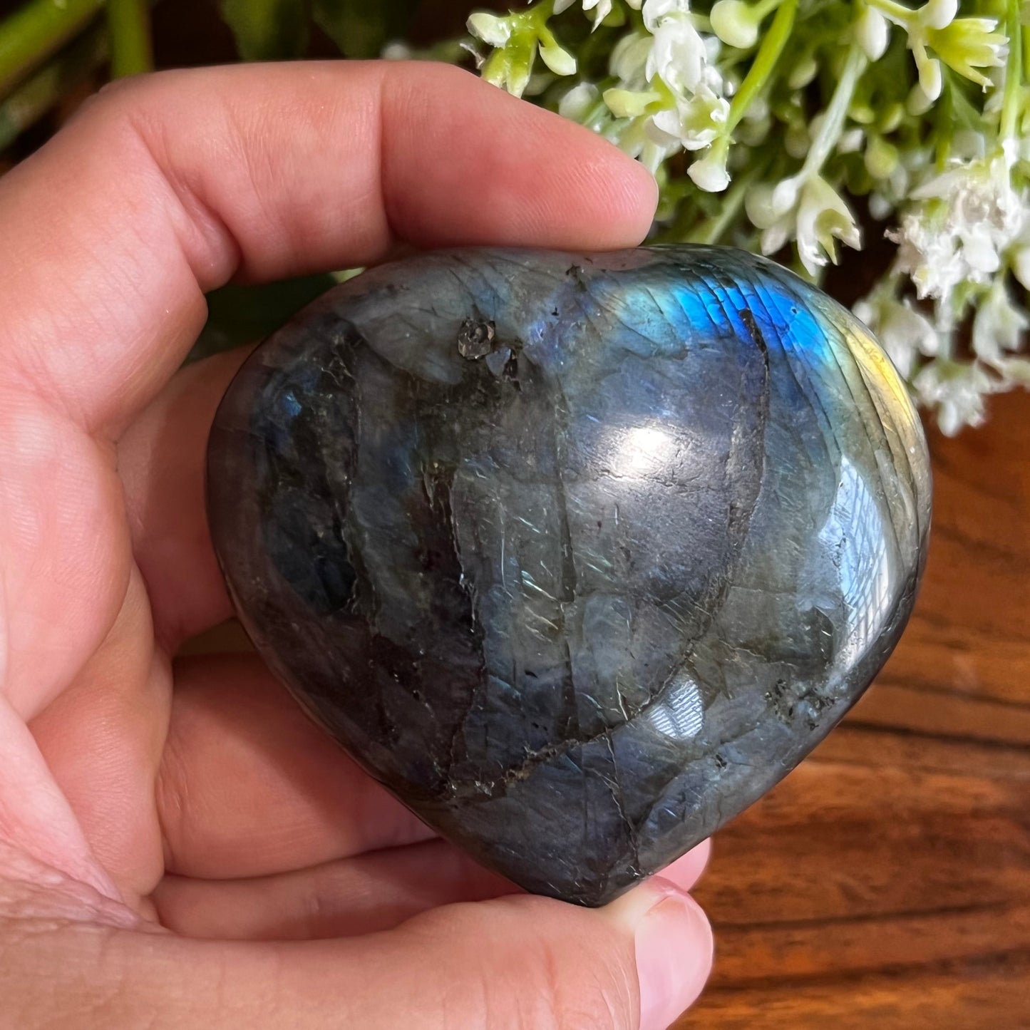 Labradorite Heart