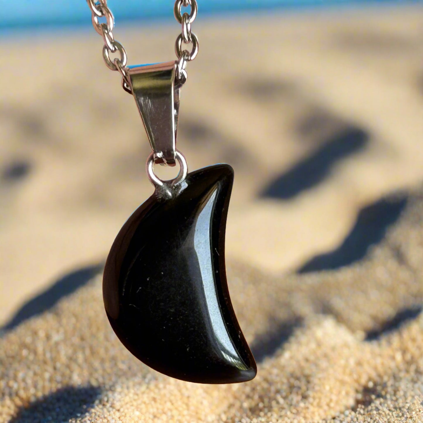 Obsidian Moon Necklace