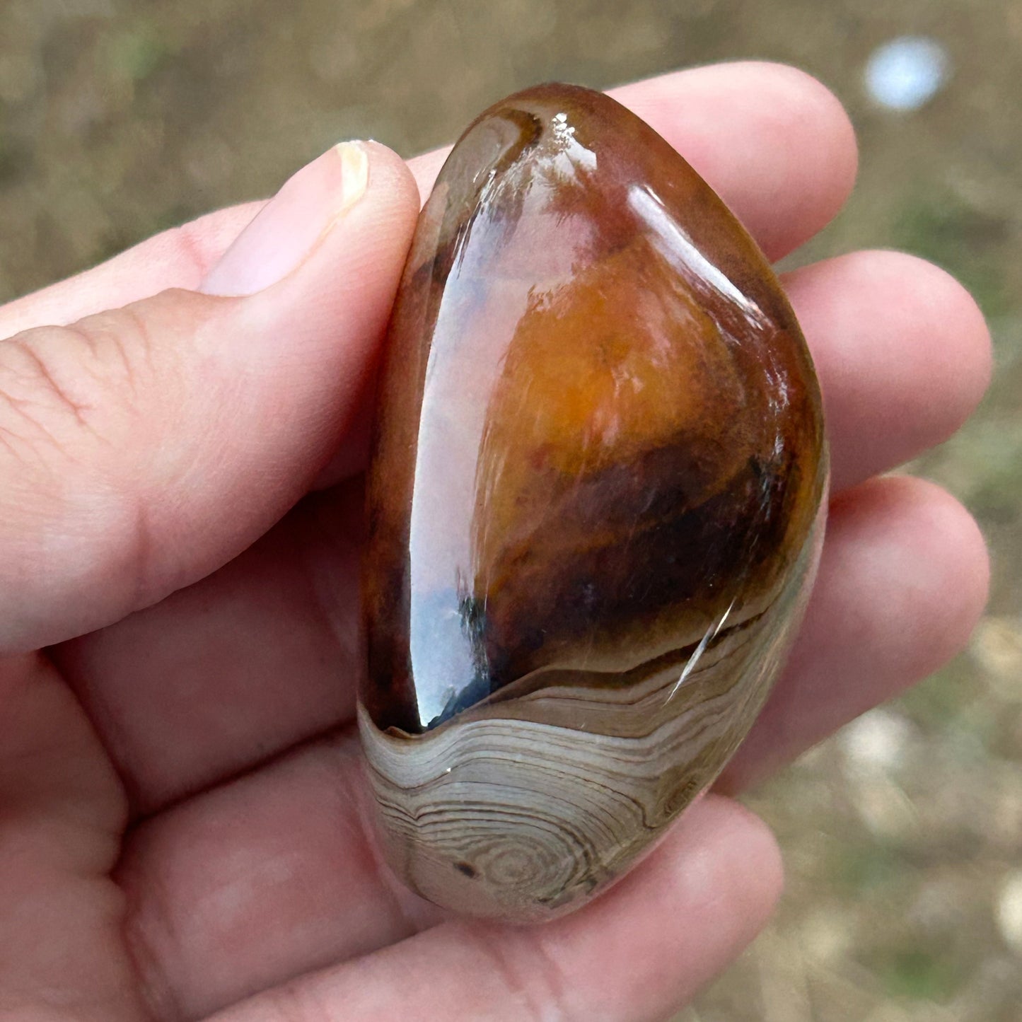 Sardonyx “Silk Agate” Palm Stone