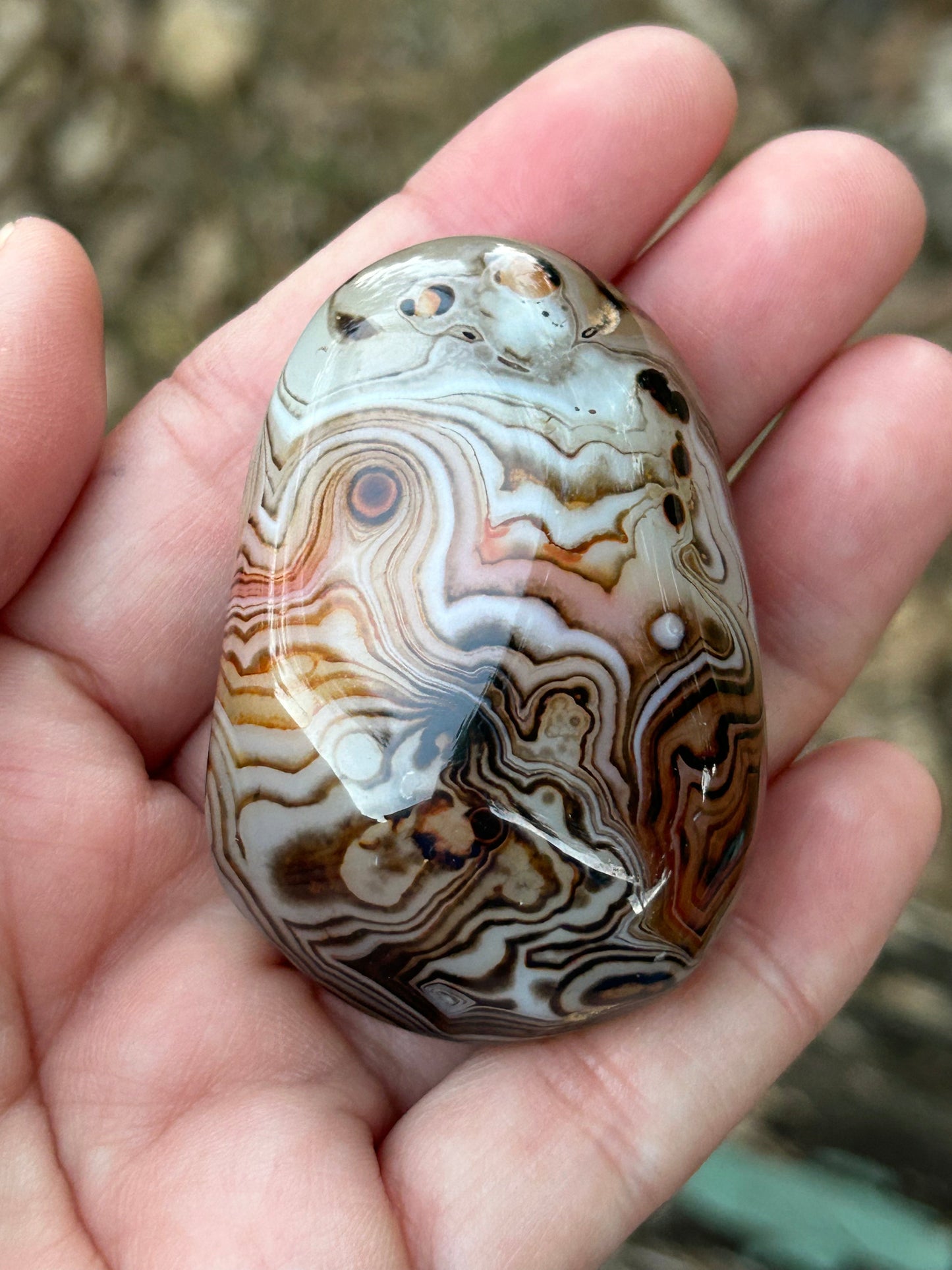 Sardonyx “Silk Agate” Palm Stone