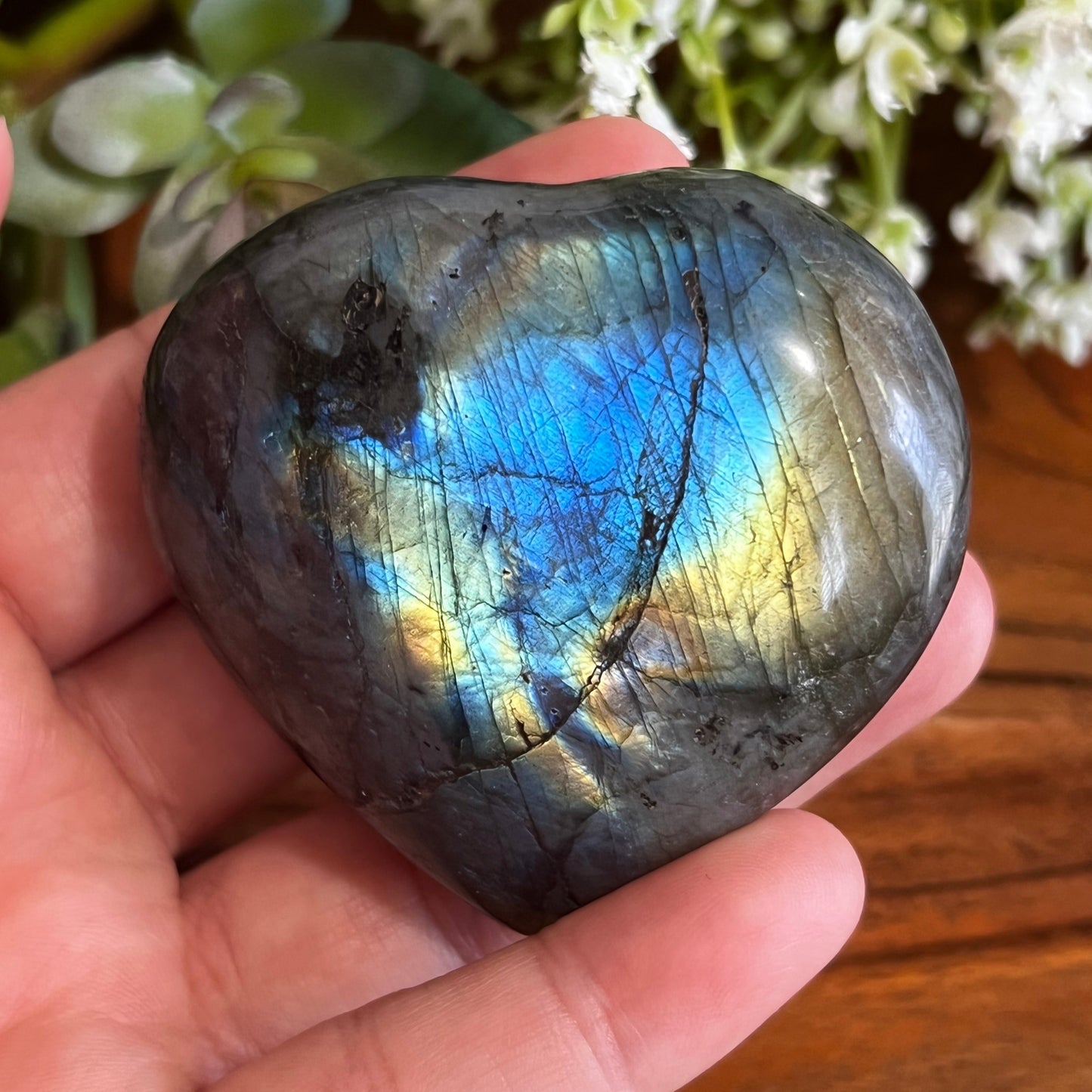 Labradorite Heart