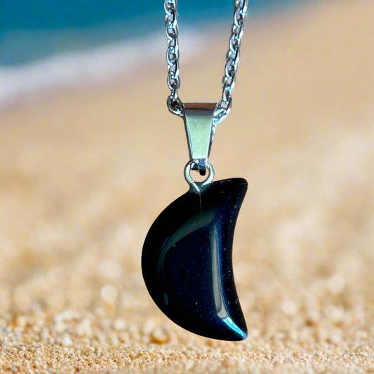 Obsidian Moon Necklace