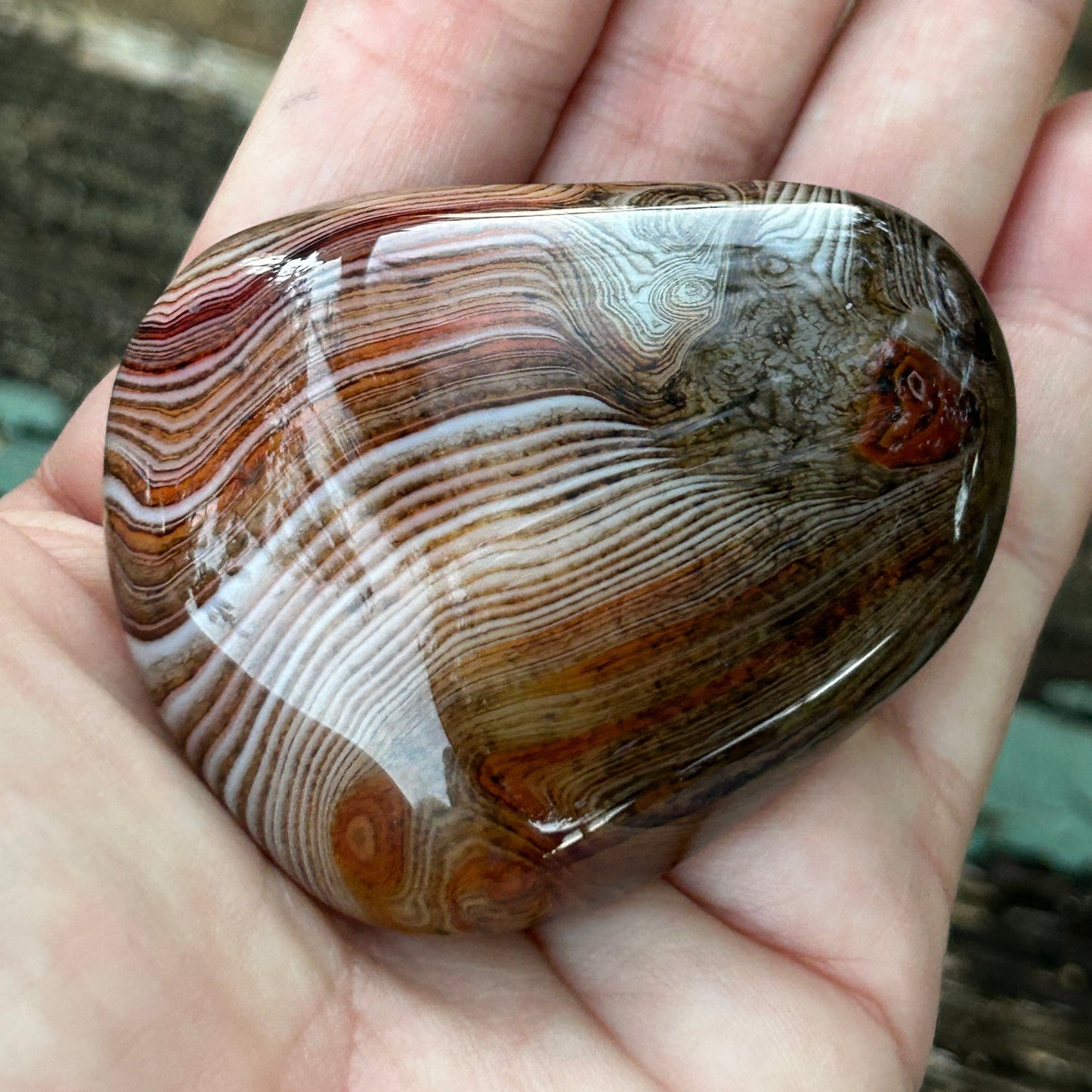 Sardonyx “Silk Agate” Palm Stone