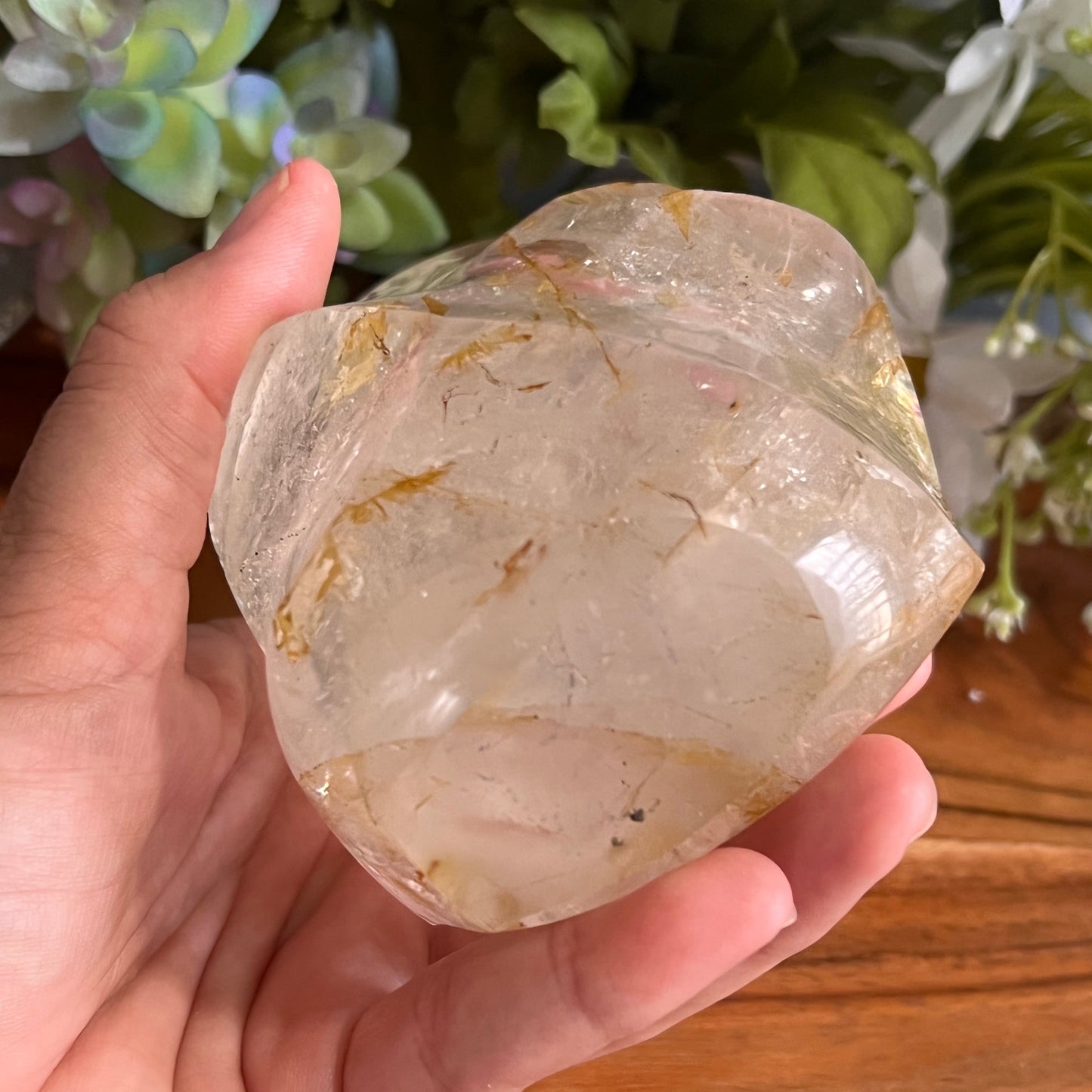 Clear Quartz Flame with Golden Healer