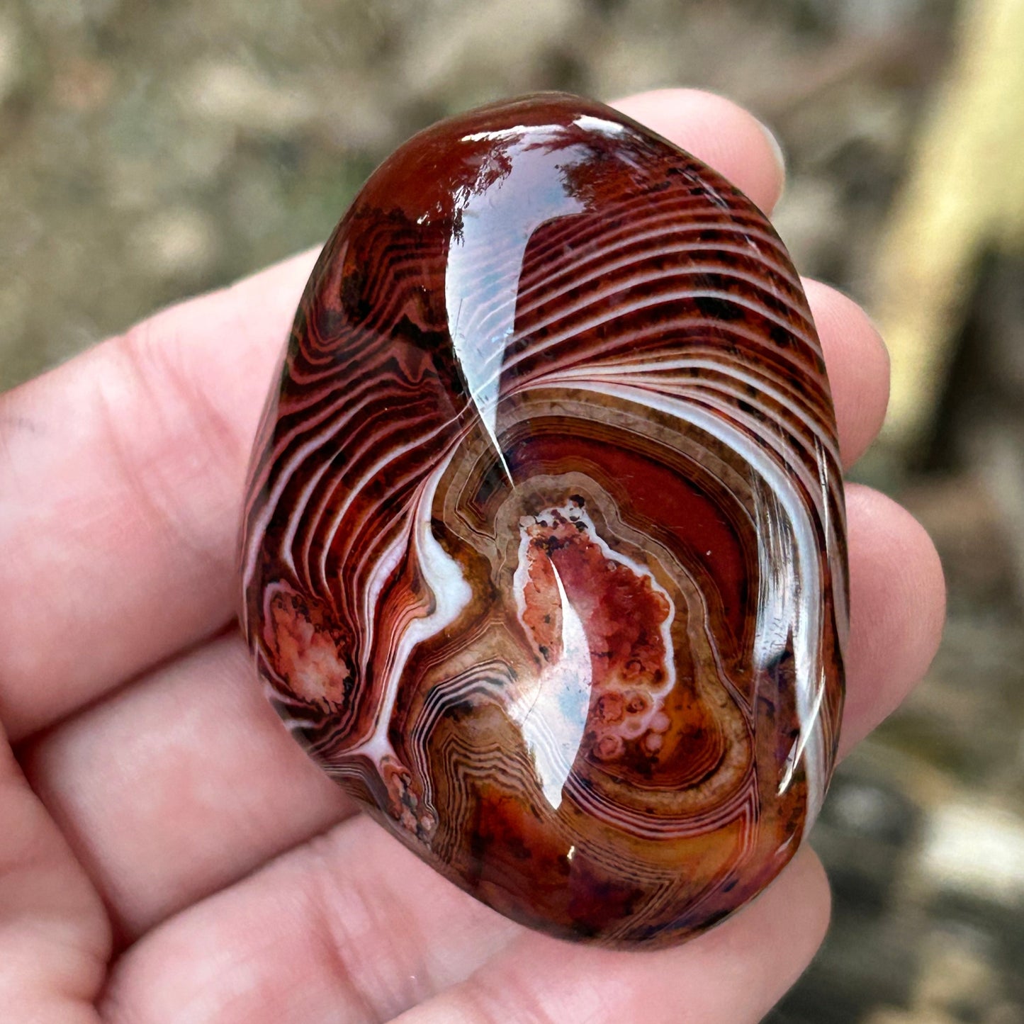 Sardonyx “Silk Agate” Palm Stone