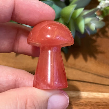 Cherry Quartz Mushroom