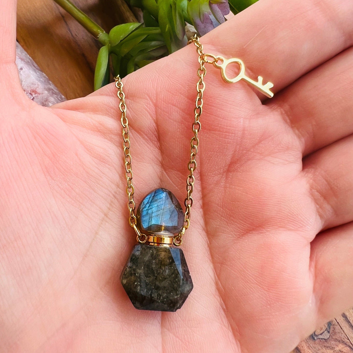 Labradorite Bottle Necklace