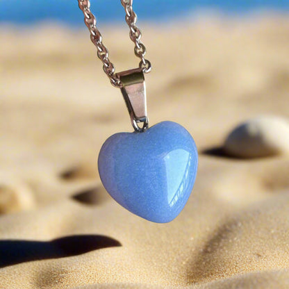 Angelite Heart Necklace