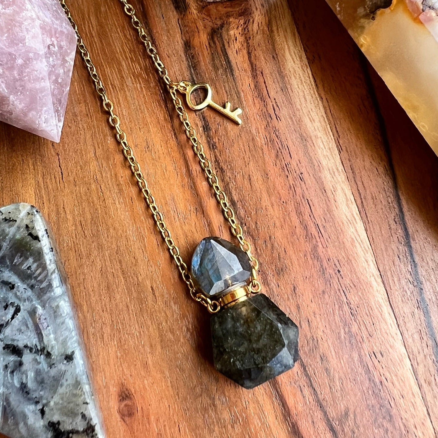 Labradorite Bottle Necklace