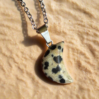 Dalmatian Jasper Moon Necklace