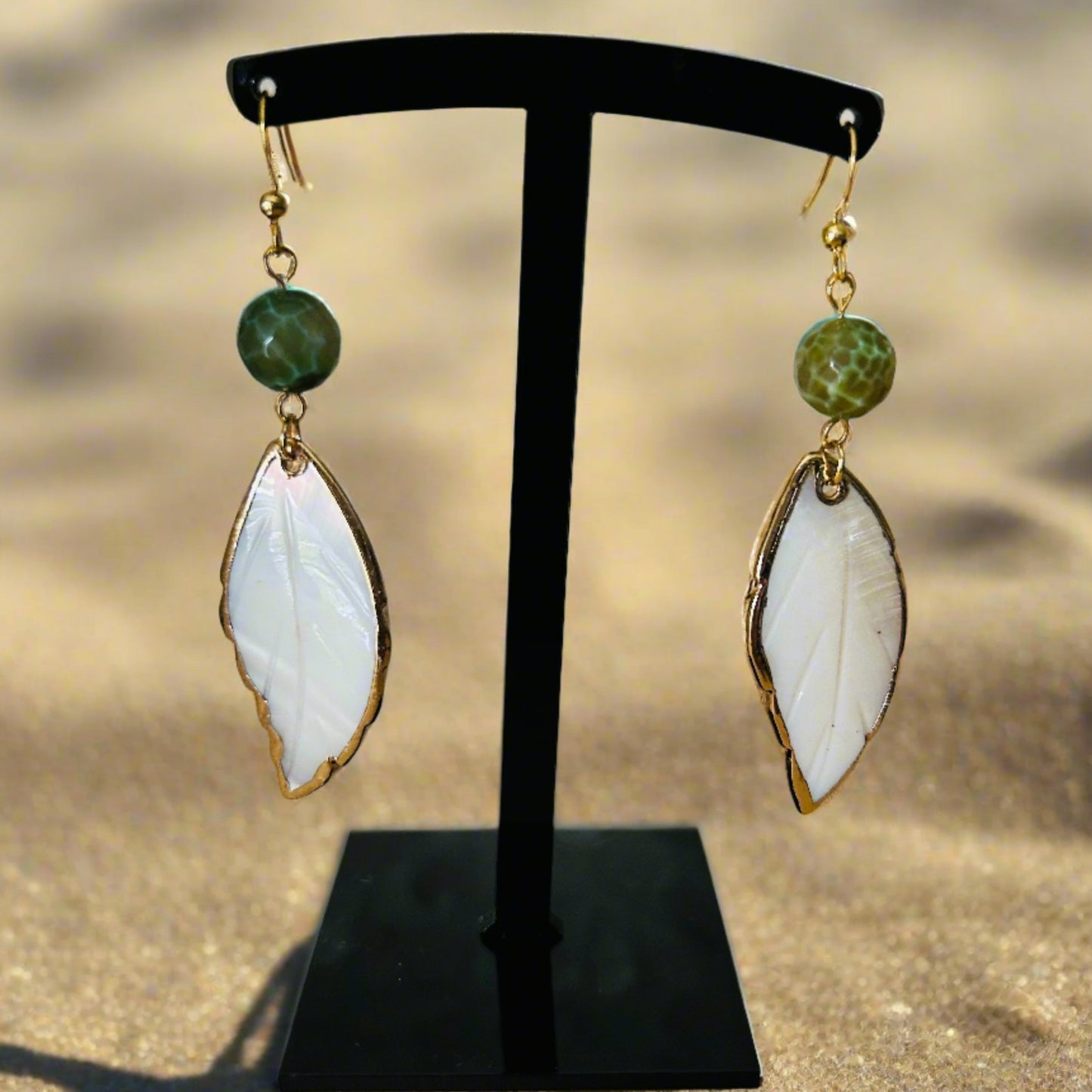 Mother of Pearl Leaf Earrings