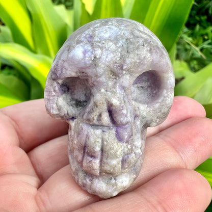 Lepidolite Skull Figurine