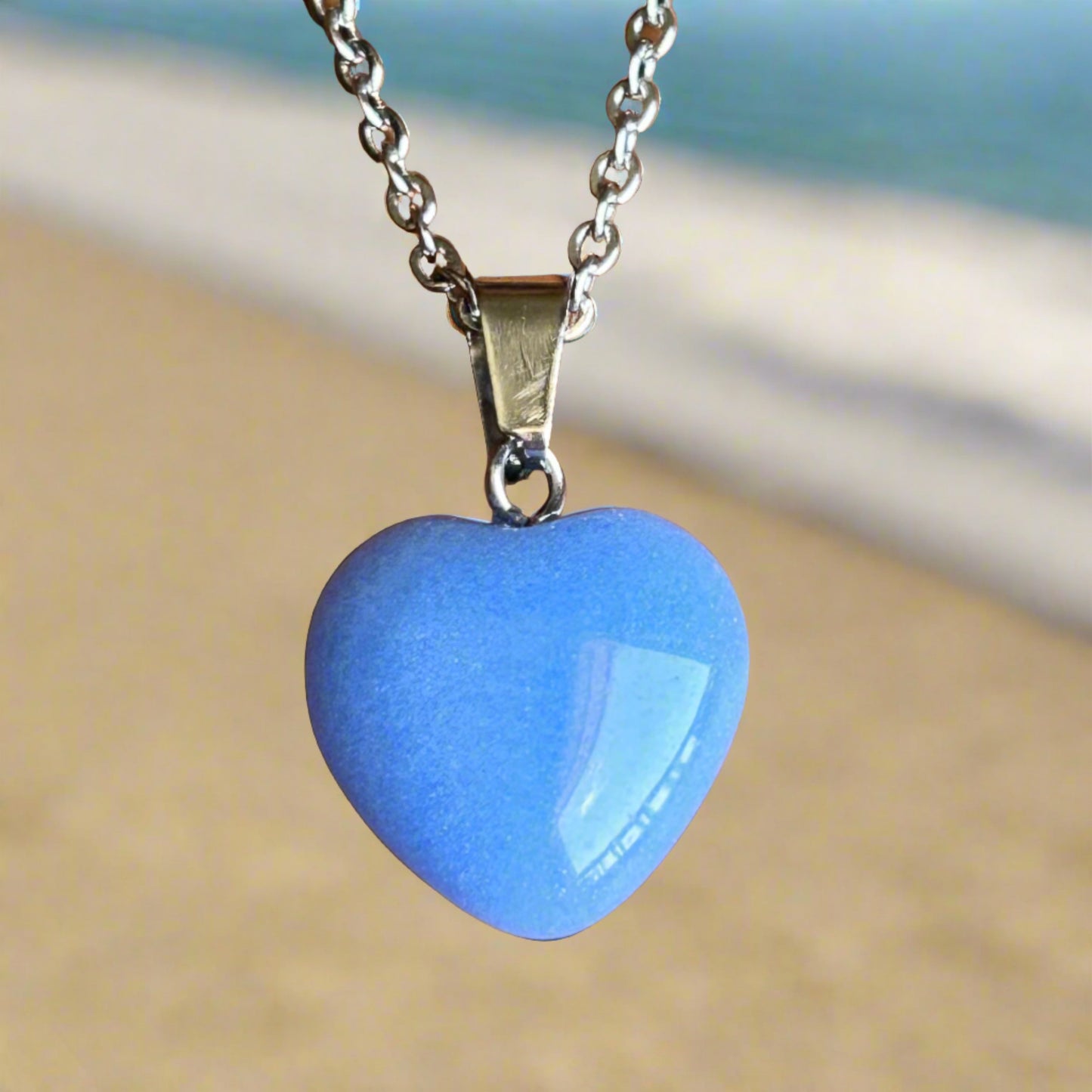 Angelite Heart Necklace