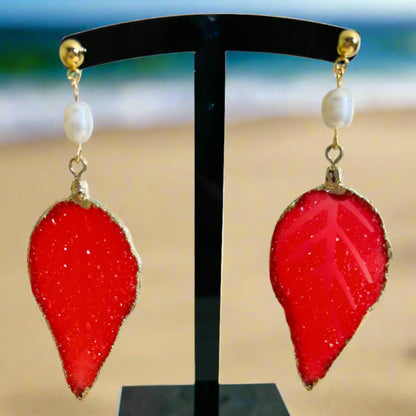 Red Leaves Earrings