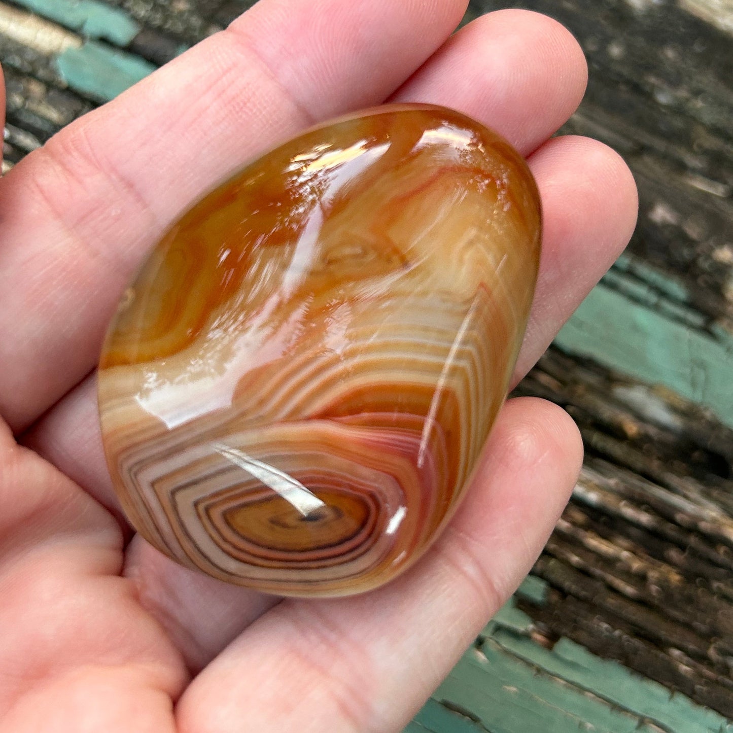 Sardonyx “Silk Agate”Palm Stone”