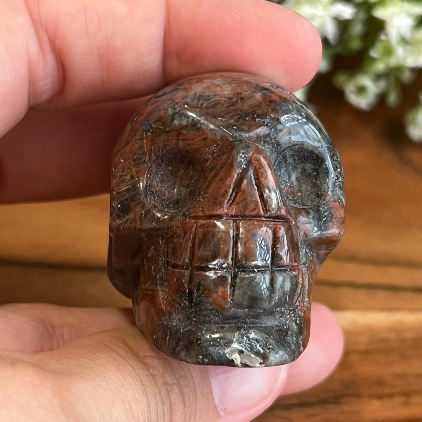 Brecciated Jasper Skull