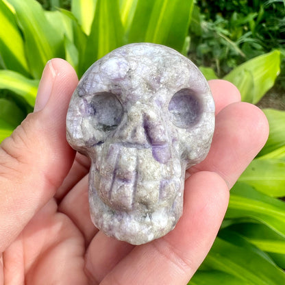 Lepidolite Skull Figurine