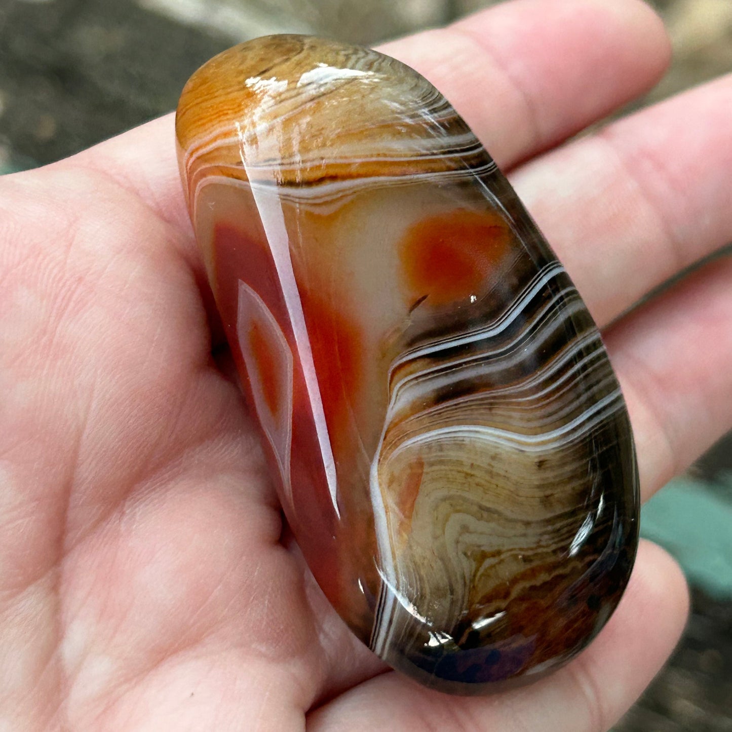 Sardonyx “Silk Agate” Palm Stone