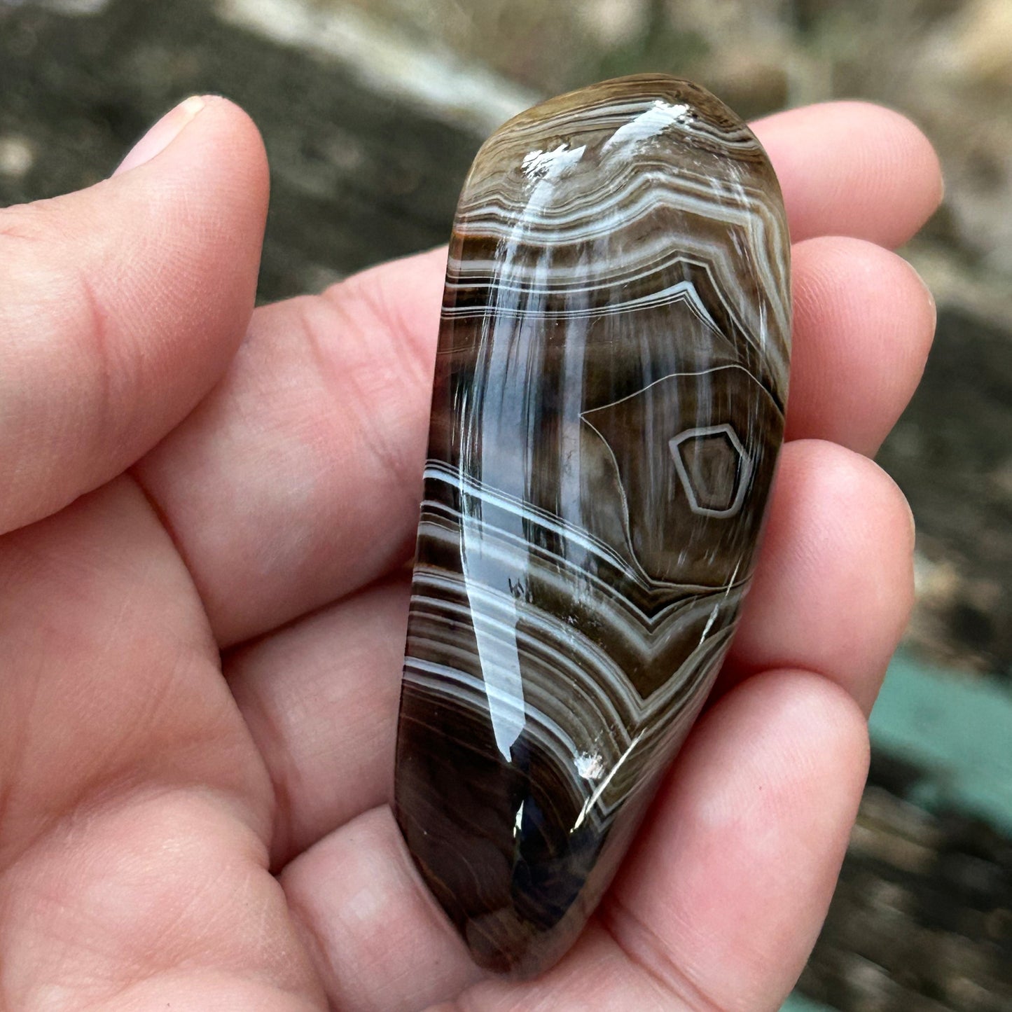 Sardonyx “Silk Agate” Palm Stone