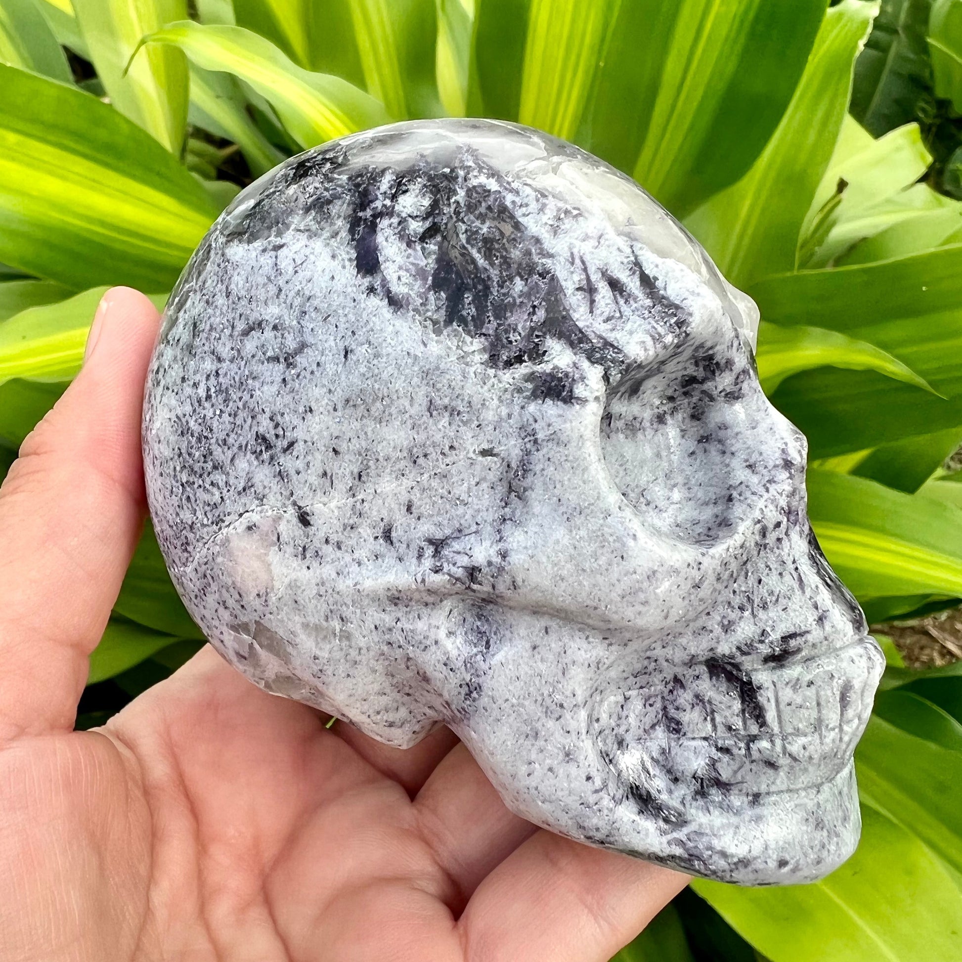 Lepidolite Skull Figurine