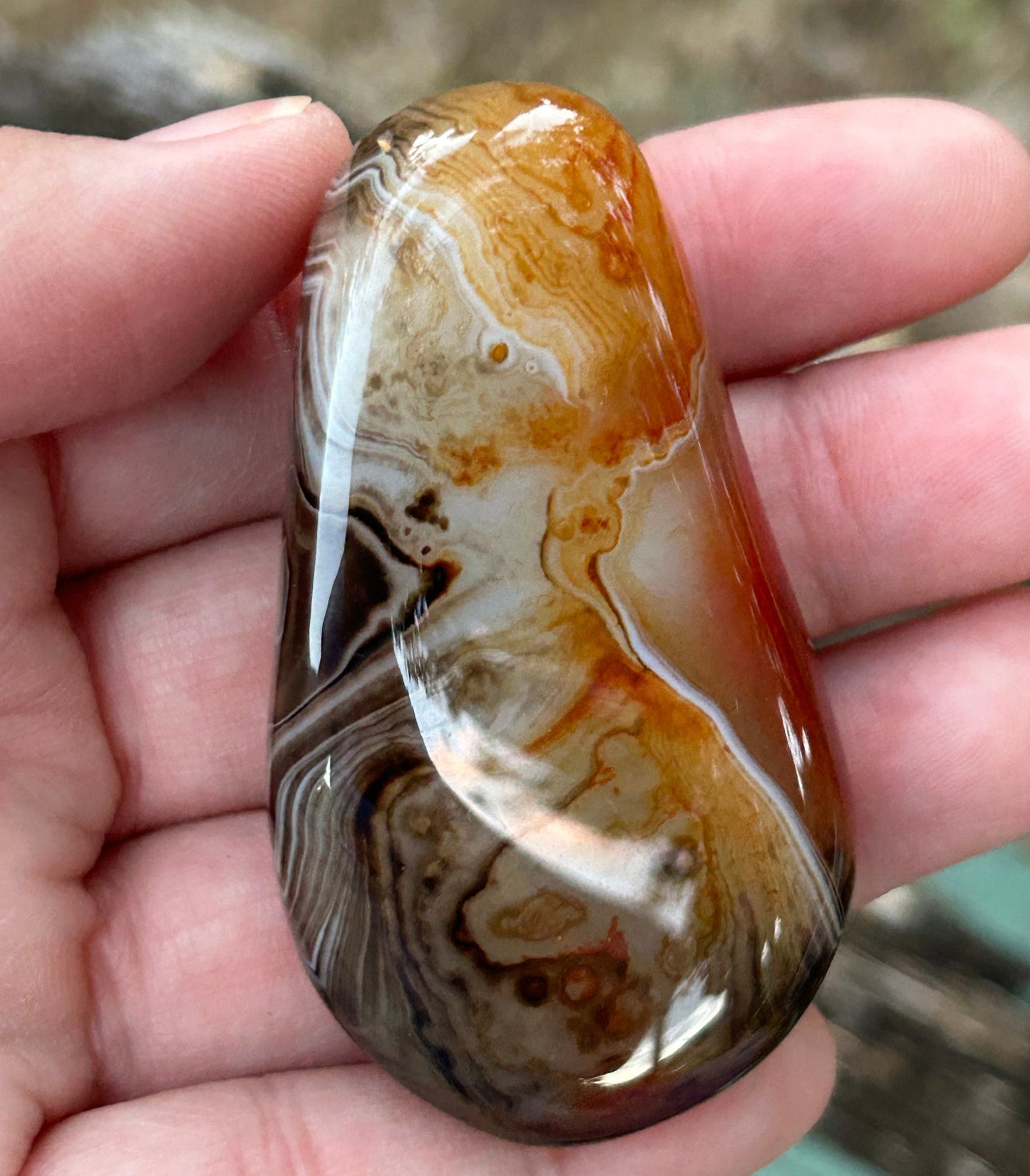 Sardonyx “Silk Agate” Palm Stone