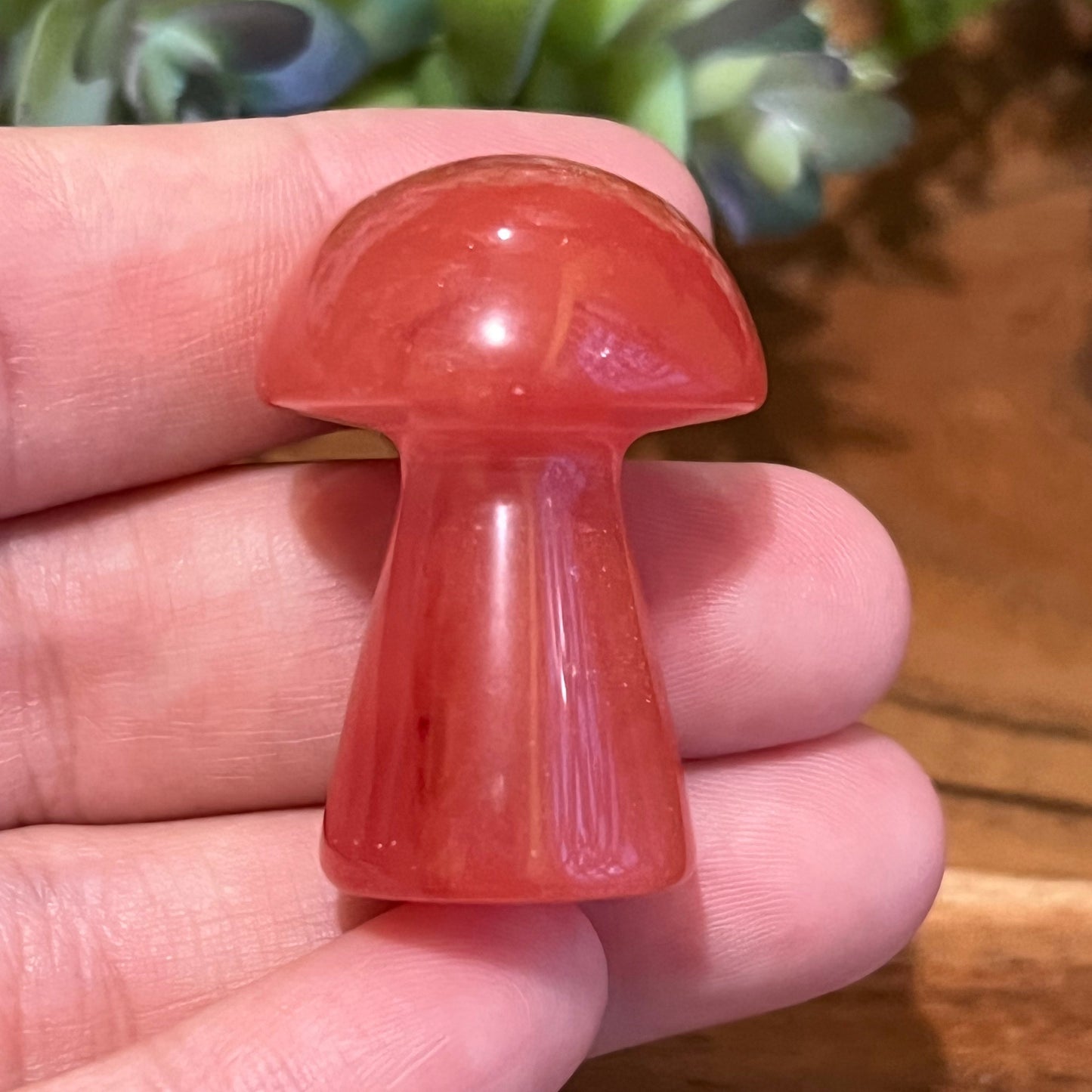 Cherry Quartz Mushroom