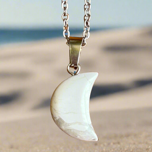 Howlite Moon Necklace